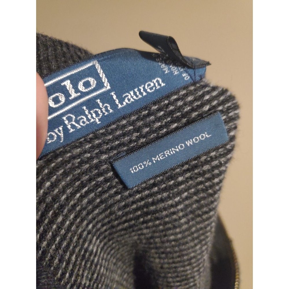 Vtg Polo by Ralph Lauren 100% Merino Wool Collared Quarter Zip Sweater, Size XXL - Picture 7 of 7